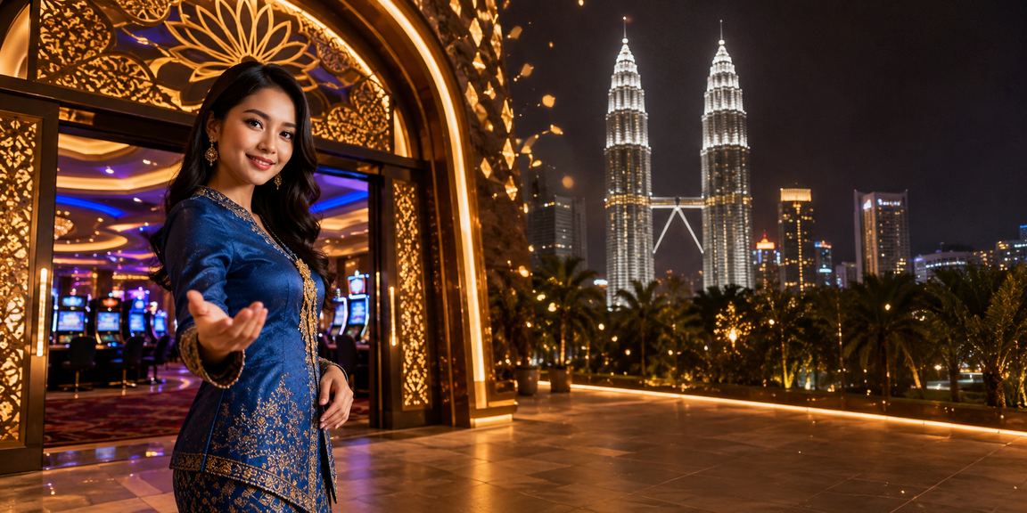 Pengguna kasino online di Kuala Lumpur dengan baju kurung tradisional Malaysia