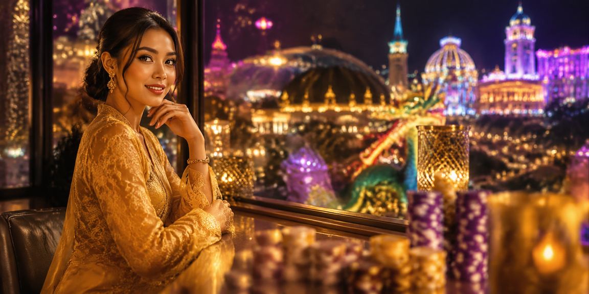 Pengguna VIP Malaysia dengan busana tradisional menikmati hiburan dalam talian berkualiti